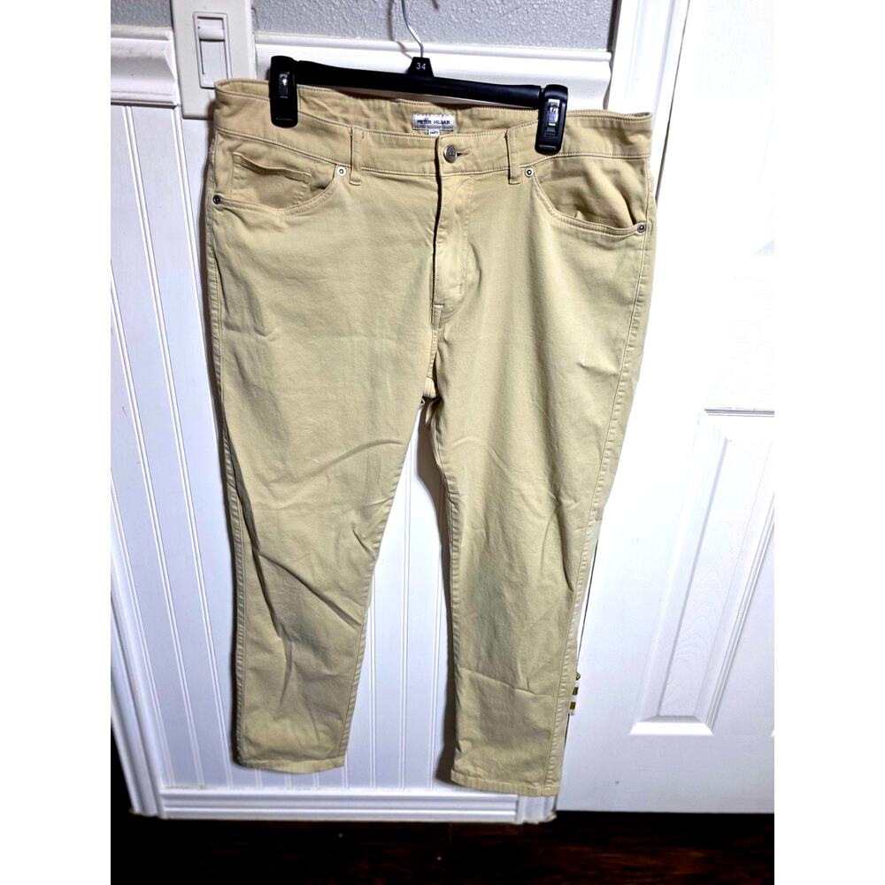 Peter Millar Signature Sateen Classic Fit Mens 36 Beige Stretch Measures 36X32